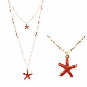 Layered Painted Starfish Necklace
